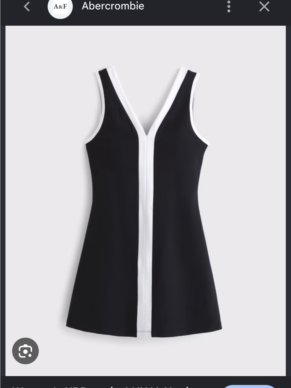 Abercrombie Black & White V-Neck Sleeveless Active Dress